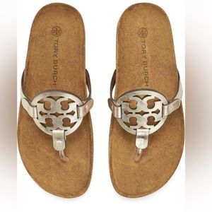 Tory Burch Gold Cloud Miller Thong Sandals